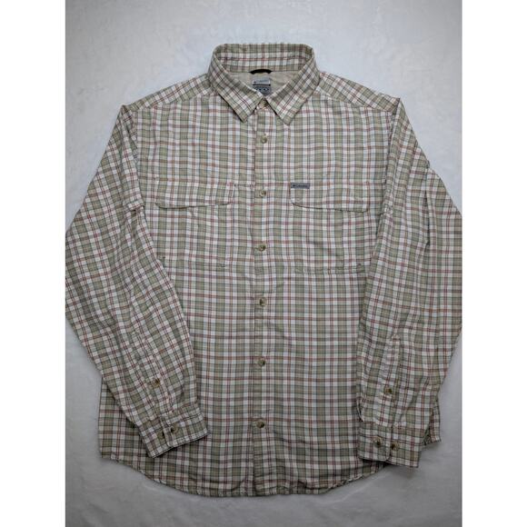 Columbia Titanium Vented Mens Plaid Button Up Shirt XL Brown Outdoor Fishing - Picture 3 of 7